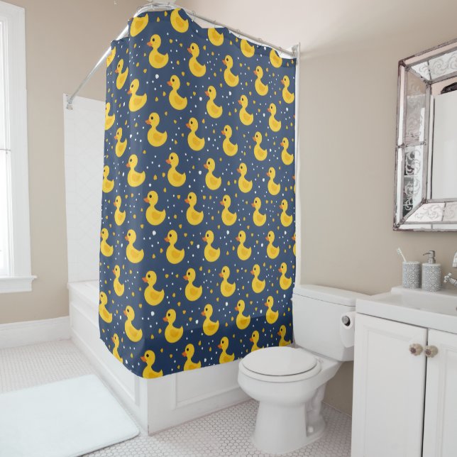 Cute Yellow Ducklings Shower Curtain (In Situ)