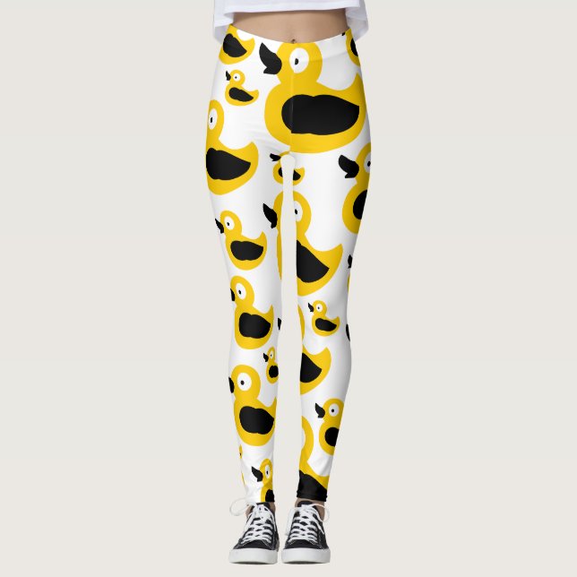 Cute yellow ducks  leggings (Front)