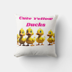 Cute Yellow Ducks Playing Basketball – Cinematic Cushion