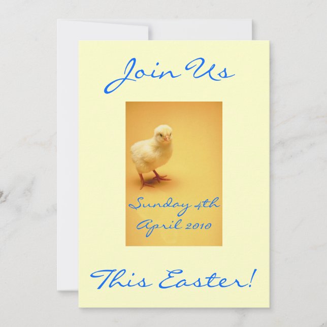 Cute yellow Easter Chick Invitations (Front)
