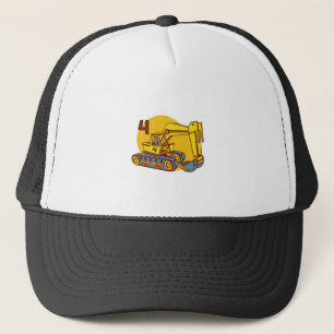 Cute Yellow Excavator Machinery Trucker Hat