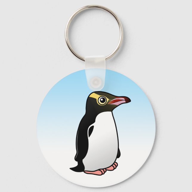 Cute Yellow-eyed Penguin Key Ring (Front)