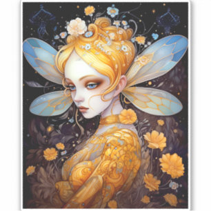 Cute Yellow Fairy Fantasy Art