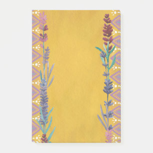 Cute yellow floral pattern. Botanical lilac flower Post-it Notes