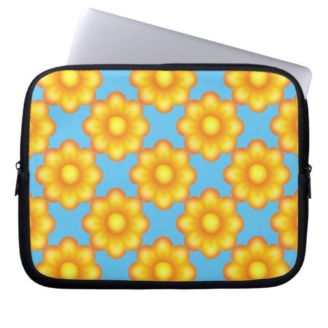 Cute Yellow Flower Laptop Sleeve (Front)