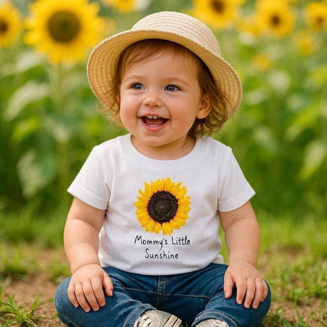 Cute Yellow Flower Sunflower  Baby T-Shirt (Mommy's little sunshine, a darling sunflower t-shirt, perfect for any toddler girl. )