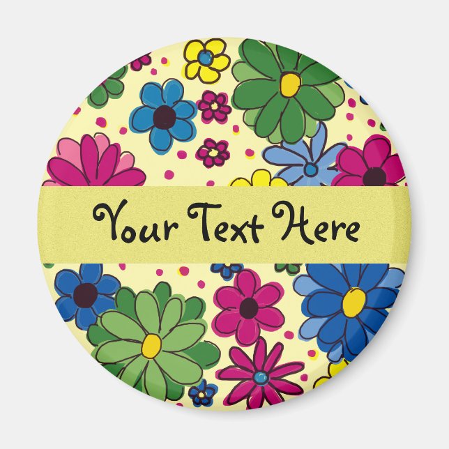 Cute Yellow Flowered Magnet (Front)