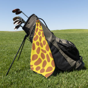 Cute yellow giraffe skin pattern golf towel