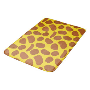 Cute yellow giraffe skin seamless pattern bath mat