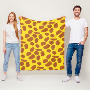Cute yellow giraffe skin seamless pattern fleece blanket