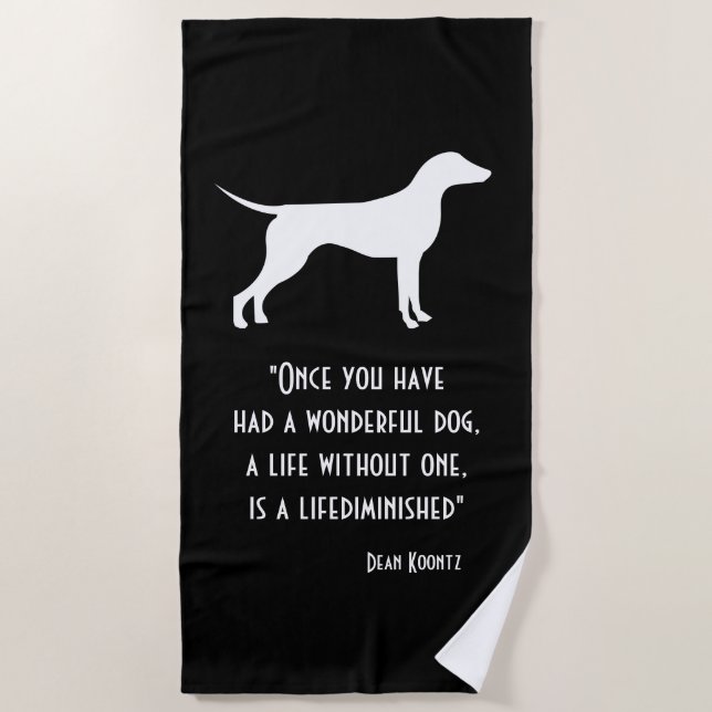 Cute yellow green Dean Koontz quote dog Case-Mate  Beach Towel (Front)