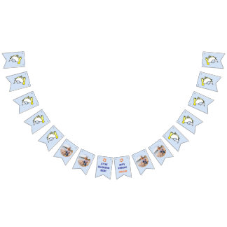 Cute Yellow Hammerhead Shark Kids Birthday Photo Bunting