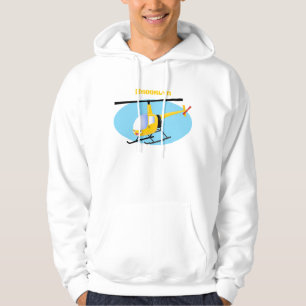 Cute yellow happy cartoon helicopter hoodie