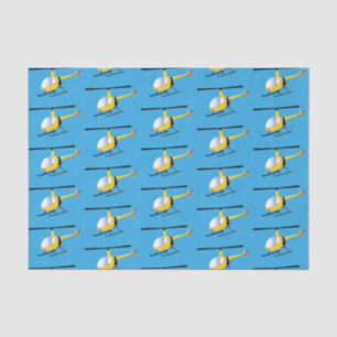 Cute yellow happy cartoon helicopter tissue paper