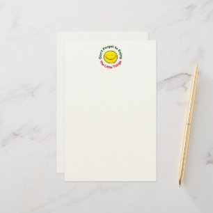 Cute Yellow Happy Face Enjoy Little Things Stationery