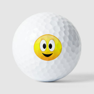 Cute Yellow Happy Smiling Face Golf Balls