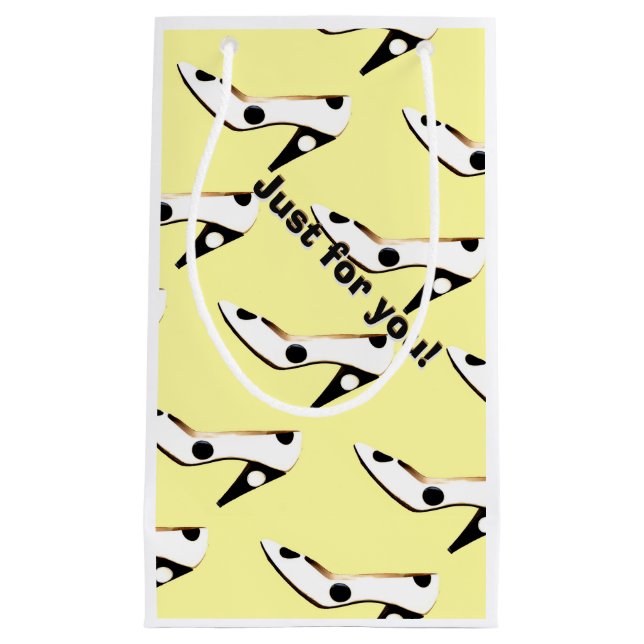 Cute Yellow High Heel Shoe Small Gift Bag (Front)