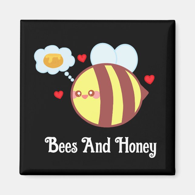Cute Yellow Honey Bee Bumble Bee  Magnet (Front)