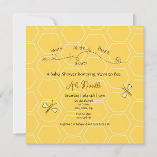 Cute Yellow Honey "Mummy to Bee" Baby shower Invitation