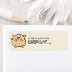 Cute Yellow Kawaii Hamster Return Address Label