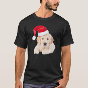 Cute Yellow Lab Image Puppy Santa Hat Christmas Do T-Shirt