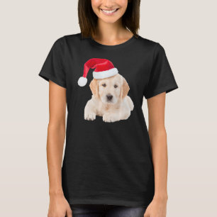 Cute Yellow Lab Image Puppy Santa Hat Christmas Do T-Shirt