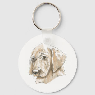 Cute Yellow Lab Loveable Puppy Key Ring