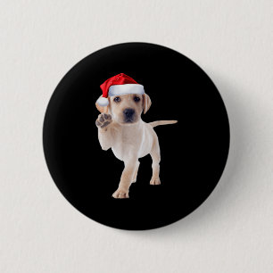 Cute Yellow Lab Puppy Shirt Santa Hat Funny Christ 6 Cm Round Badge
