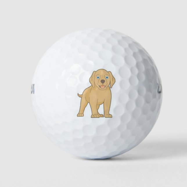 cute yellow labrador golf ball (Front)