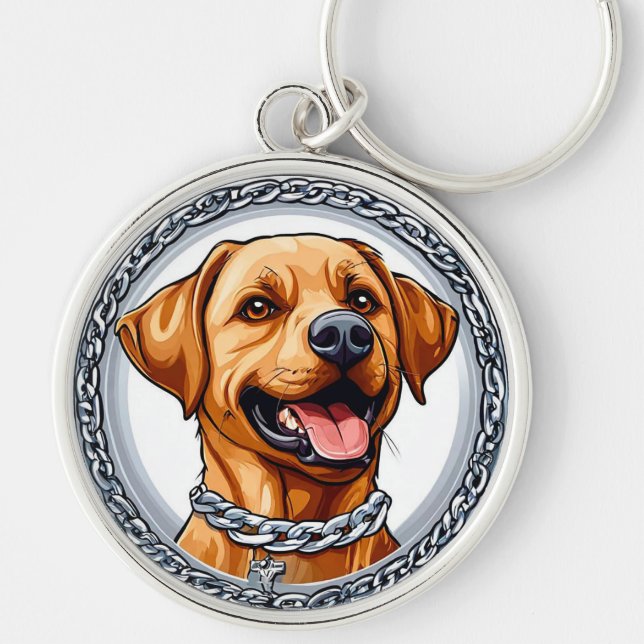 Cute yellow labrador key ring (Front)