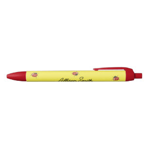 Cute yellow Ladybug Black Ink Pen