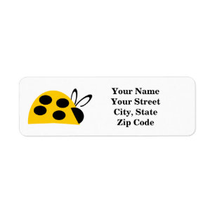 Cute Yellow Ladybug Return Address Label