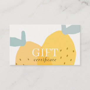 Cute Yellow Lemon Fruity Citrus Gift Certificate