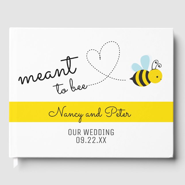 Cute Yellow Meant To Bee Guest Book (Front)