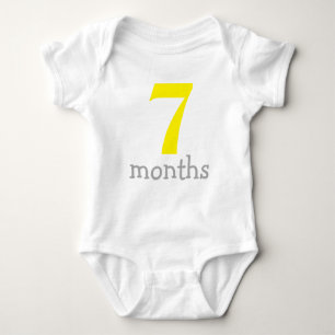 Cute Yellow Monthly Baby Baby Bodysuit