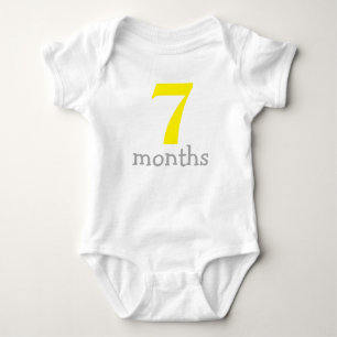 Cute Yellow Monthly Baby Bodysuit