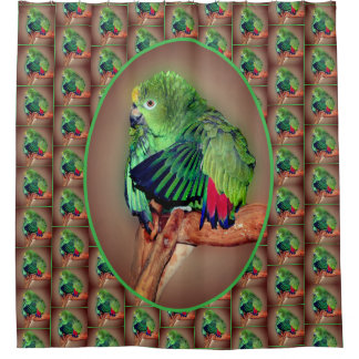 Cute Yellow Naped Amazon Parrot Animal  Shower Curtain