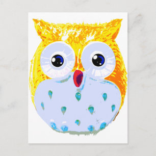 Cute Yellow Owl Postcard