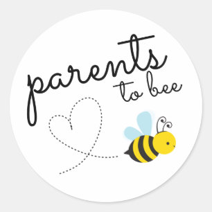 Cute Yellow Parents To Bee Classic Round Sticker
