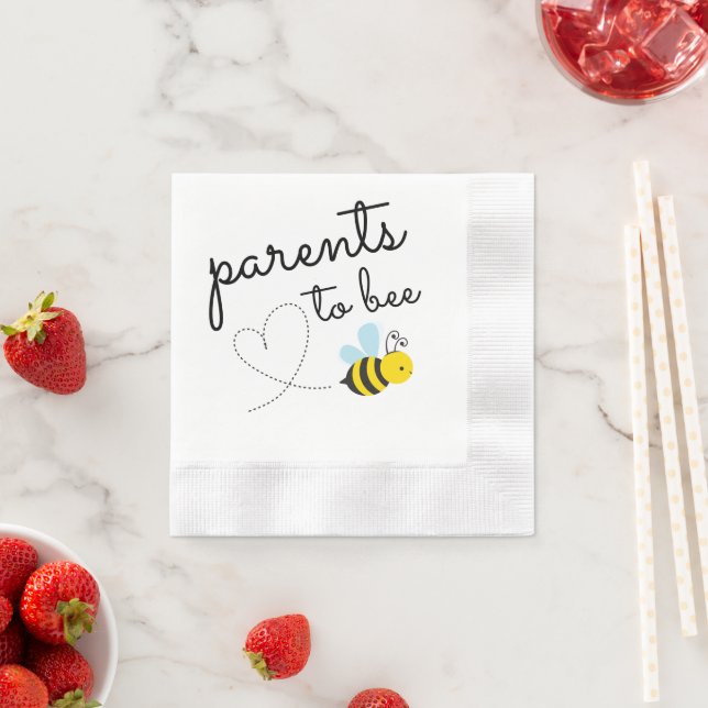 Cute Yellow Parents To Bee Napkin (Insitu)