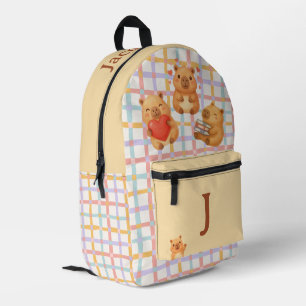 Cute Yellow Personalized Capybara Printed Backpack