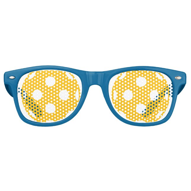 Cute yellow pickleball party shades spectacles (Front)