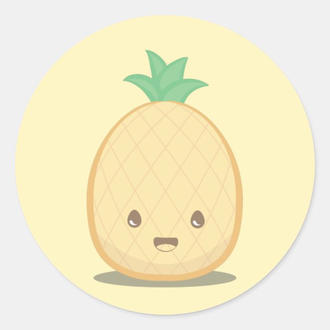 Cute Yellow Pineapple Sticker (Front)