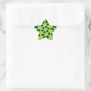 Cute Yellow Plumeria Pattern Star Sticker
