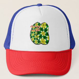 Cute Yellow Plumeria Pattern Trucker Hat
