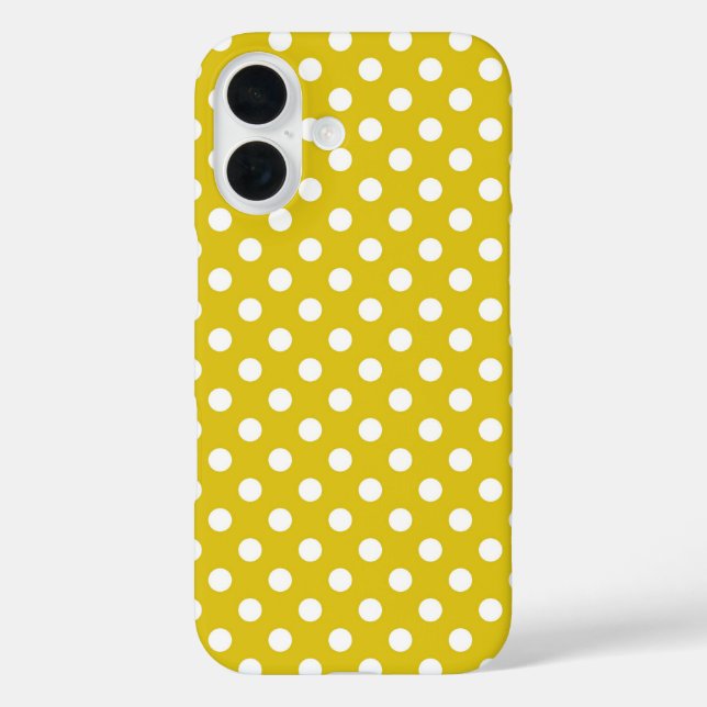 Cute Yellow Polka Dots Pattern Case-Mate iPhone Case (Back)