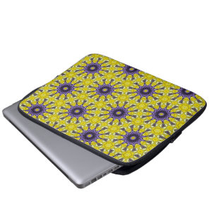 Cute Yellow Purple Kaleidoscope Geometric Pattern Laptop Sleeve