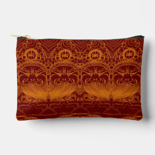 Cute yellow red traditional chinese man accessory pouch