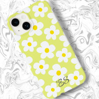 Cute yellow retro daisies on girly floral