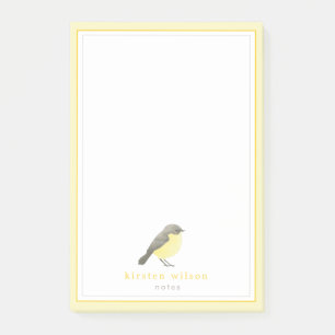 Cute Yellow Robin - Personalized Post-it Notes